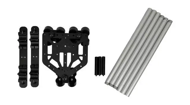 Alt view image 2 of 6 - DEV 4 Dolly Modular Track Slider 3X 23 Rails, Frictionless Base Plate, 50lb Payload, Portable with Carry Bag