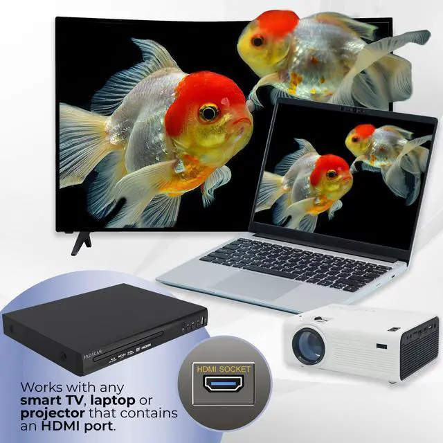 Alt view image 4 of 6 - Compact HDMI Blu-ray Player with Remote Control | 6' HDMI Cable and Multi-Language Support | Bluray and dvd Players for TV | Supports Multiple Disc Formats and Dolby Surround Sound