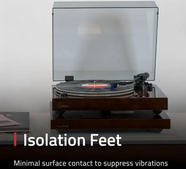 Alt view image 5 of 6 - Turntable Isolation Base Anti-Vibration Wood Platform and HiFi Vinyl Record Weight Stabilizer - Piano Black