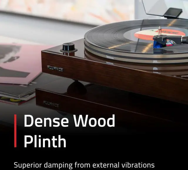 Alt view image 6 of 6 - Turntable Isolation Base Anti-Vibration Wood Platform and HiFi Vinyl Record Weight Stabilizer - Piano Black