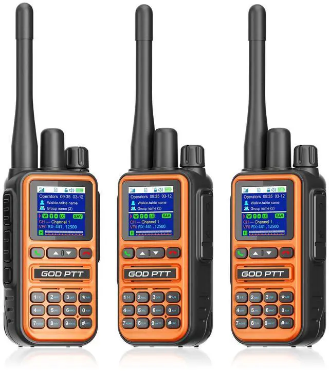 Main image of PoC+FRS Dual Mode 4G LTE Long Range Walkie Talkies, Orange, 3 Pack | Phone Calls | Programmable | FRS Compatible | Nationwide 4G | One-Touch Pairing | Relay Mode | Power Saving | Noise Reduction