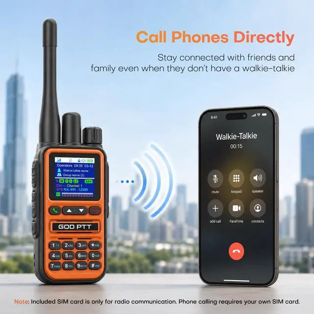 Alt view image 4 of 6 - PoC+FRS Dual Mode 4G LTE Long Range Walkie Talkies, Orange, 3 Pack | Phone Calls | Programmable | FRS Compatible | Nationwide 4G | One-Touch Pairing | Relay Mode | Power Saving | Noise Reduction
