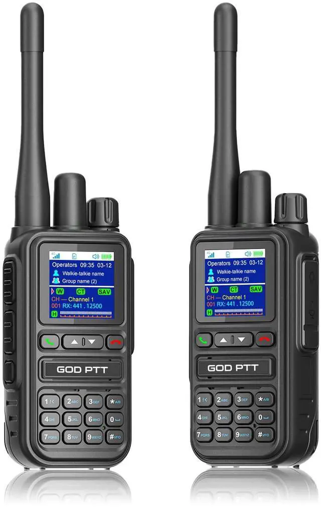 Main image of PoC+FRS Dual Mode 4G LTE Long Range Walkie Talkies, Black, 2 Pack | Phone Calls | Programmable | FRS Compatible | Nationwide 4G | One-Touch Pairing | Relay Mode | Power Saving | Noise Reduction