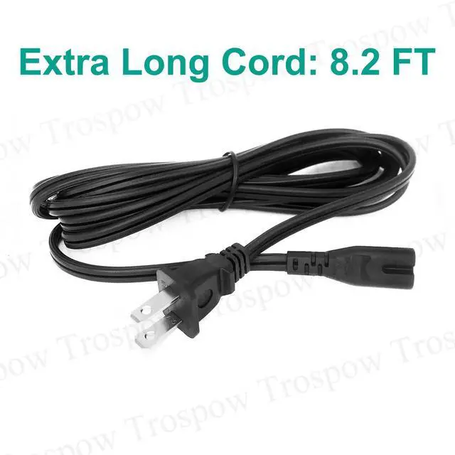 Alt view image 2 of 5 - AC Power Cable 2 Prong Cord 8.2ft Replacement for HP Officejet Pro Printer | Replacement for HP Officejet Pro 9015, 9025, 8025, 8035, 6960, 7720, 6975, 8210, 6230, 8702, 8100, 477DW, 577DW Printer