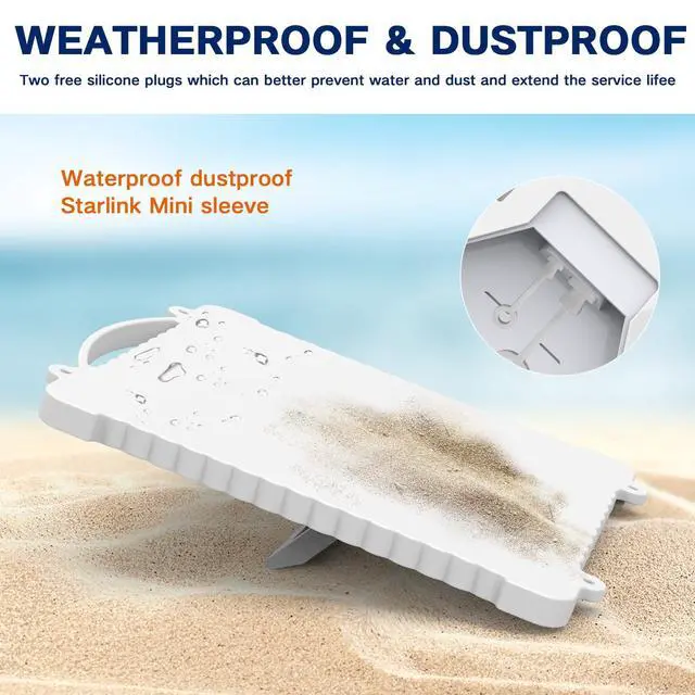 Alt view image 6 of 6 - Protective Case for Starlink Mini Silicone Cover Full Wrap Outdoor RV Use | Shockproof Honeycomb Cushion, Reinforced Corners, Handle & Carabiner, Anti-Scratch & Port Dust Plug for Hiking Camping Trave