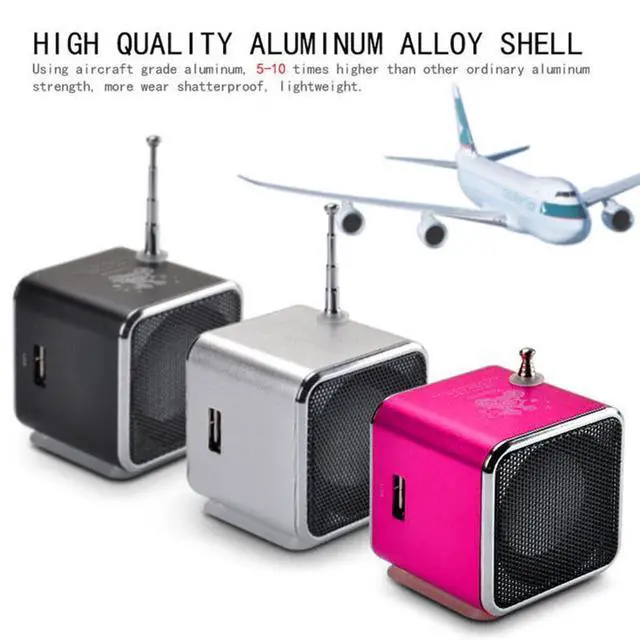 Alt view image 4 of 6 - TD-V26 Portable Mini Speaker Music Player FM Radio Battery Powered Mini Digital Display Screen Speaker Music Player for Computer&Cell Phone Support TF Card and U Disk ()