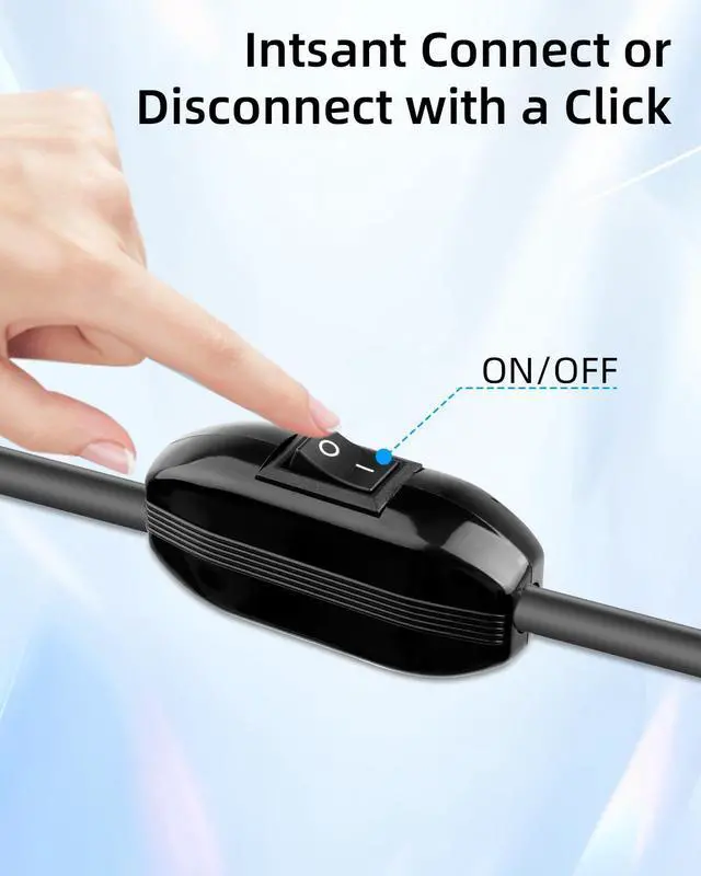 Alt view image 2 of 6 - Mini DC5521 to O Ring Extension Cable with On/Off Switch, 18AWG DC 5.5x2.1MM to 8MM Eyelet Direct Battery Power Cable for Car, RV, or Marine, 10FT (with Switch)