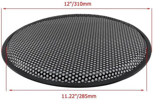 Alt view image 2 of 6 - 12" Speaker Grill Mesh Cover, Round Speaker Grill Cover, ABS Plastic Frame and Metal Mesh Subwoofer Guard Protector with Screws, 2 Pcs Black