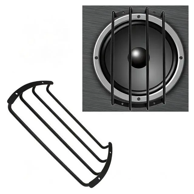 Alt view image 5 of 5 - SYCZUIOHU 10 Inch Car Bar Speaker Grill 4 Bars Subwoofer Grill Speaker Grill Cover Protector Guard Metal Black Subwoofer Grill