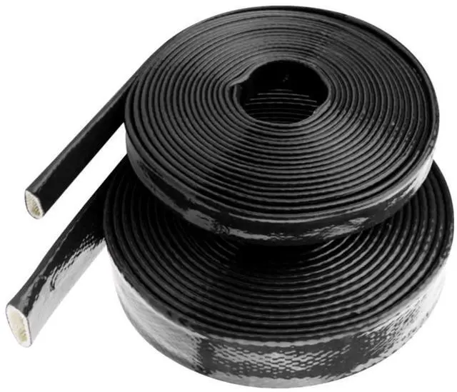 Main image of Fuel Line Heat Shield Insulation Heat Sleeve Wire Heat Shield Fuel Line Heat Shield Sleeve Fire Sleeve Silicone Coated Fiberglass Heat Protection for Automotive Hose Lines & Electrical Wiring 1/2" ID