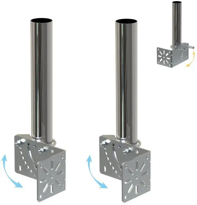 Main image of 2PCS 1.5" Diameter 12" Length Universal Outdoor Adjustable Antenna Mount Pole Bracket to Wall Weather Station Antenna Mast Mounting Pole Clamp Kit