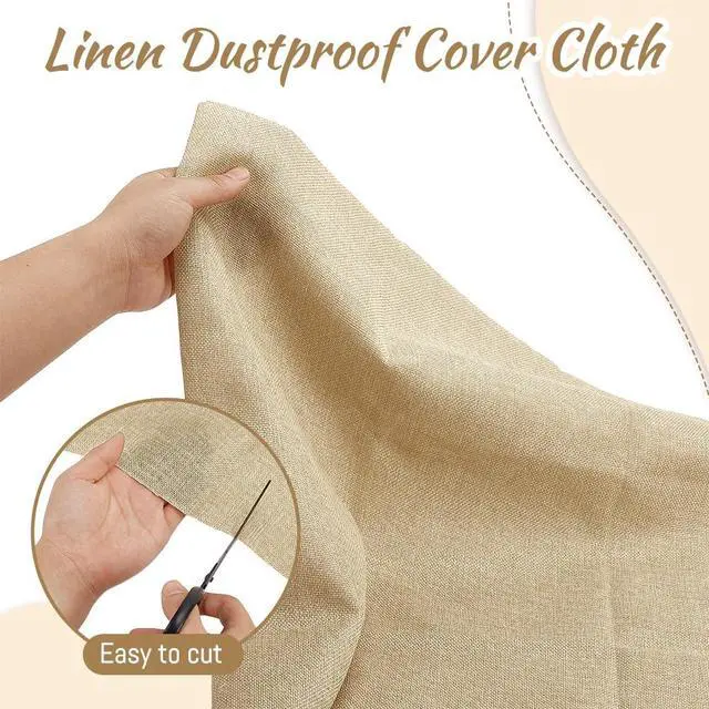 Alt view image 3 of 5 - 19.7x57.5 Inch Beige Linen Speaker Grill Cloth Linen Speaker Fabric 0.5mm Thick Stereo Fabric Dustproof Speaker Fabric Replacement Mesh Cloth for Home Stage Speakers Media KTV Boxes Repair