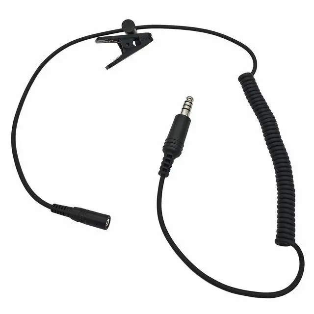 Main image of U174 U-174 Adapter U Plug to 3.5mm GA Headset Airplane General Aviation Headphone Coil Extension Cable(7.0mm Male Jack,3.5mm Female Socket,Military Wiring,Wired,Black)