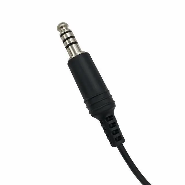Alt view image 2 of 4 - U174 U-174 Adapter U Plug to 3.5mm GA Headset Airplane General Aviation Headphone Coil Extension Cable(7.0mm Male Jack,3.5mm Female Socket,Military Wiring,Wired,Black)