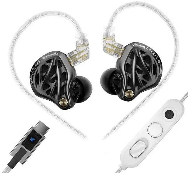 Main image of KZ Vibe X 10mm Dynamic & 13mm Vibration Drivers IEM HiFi Wired Earbuds | 3D Tactile Bass, 180° Wide Soundstage, Silver-Plated Cable, Earphones for Gaming Music Audiophiles (Type C with Mic)