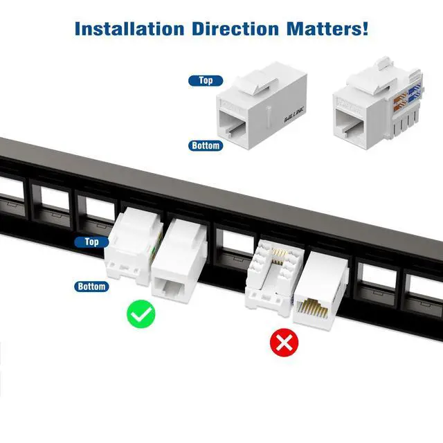 Alt view image 2 of 6 - 2-Pack 24 Port Blank Keystone Patch Panel and 50-Pack Cat6 Keystone Coupler