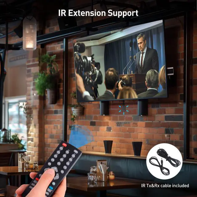 Alt view image 5 of 6 - Wall Mount 1-to-Many HDMI Extender, up to 492ft | HDMI over Ethernet Extender, 1080p, Local Monitor Loop-Out, Model 103202