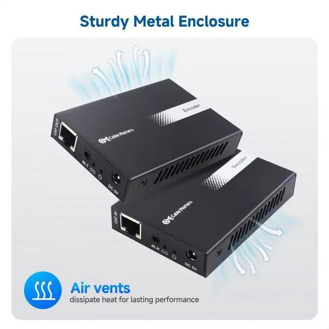 Alt view image 6 of 6 - Wall Mount 1-to-Many HDMI Extender, up to 492ft | HDMI over Ethernet Extender, 1080p, Local Monitor Loop-Out, Model 103202
