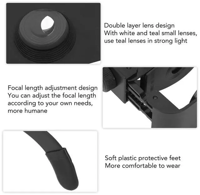 Alt view image 2 of 6 - Professional Fishing Binocular Glasses Hands Free Opera Binocular Glasses for Bird Watching Sports Concerts Theater TV with Double Layer Lens and Adjustable Length