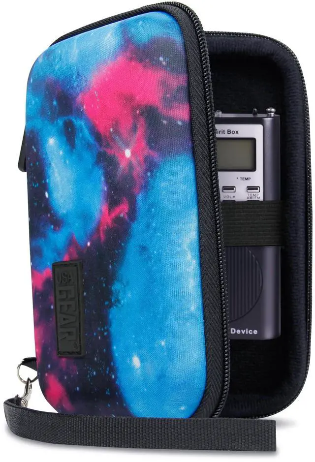 Main image of Ghost Hunting Equipment Case Fits Spiritbox EMF Meter, Sam and Colby XPLR Spirit Box, & More - Paranormal Equipment Case with Elastic Strap, Scratch Resistant Interior, Case Only (Galaxy)