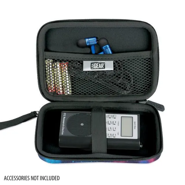 Alt view image 2 of 6 - Ghost Hunting Equipment Case Fits Spiritbox EMF Meter, Sam and Colby XPLR Spirit Box, & More - Paranormal Equipment Case with Elastic Strap, Scratch Resistant Interior, Case Only (Galaxy)