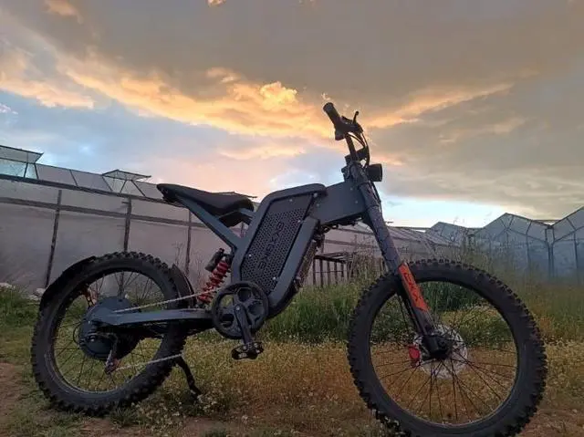Alt view image 6 of 7 - Readygo X21 Max High Power Electric Dirt Bike for Adults, 5000W Peak 60V 30Ah Long Range Ebike, 19" x 2 Fat Tire All-Terrain 7-Speed Off Road Electric Bicycle, Black