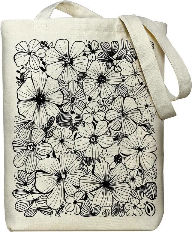 Main image of itgowisa Canvas Tote Bag with Zipper Pocket, Travel Shopping Book Bag for Women, Gifts for Teachers, Nurses, Plant Lovers