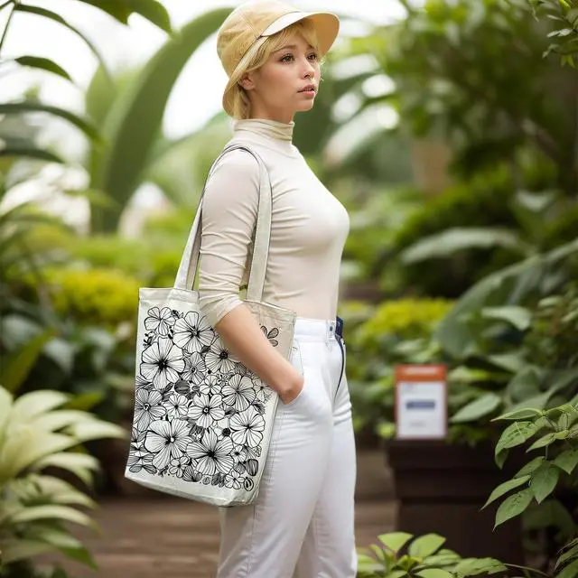 Alt view image 6 of 7 - itgowisa Canvas Tote Bag with Zipper Pocket, Travel Shopping Book Bag for Women, Gifts for Teachers, Nurses, Plant Lovers