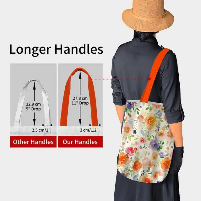 Alt view image 5 of 7 - itgowisa Canvas Tote Bag with Zipper Pocket, Travel Shopping Book Bag for Women, Gifts for Teachers, Nurses, Plant Lovers