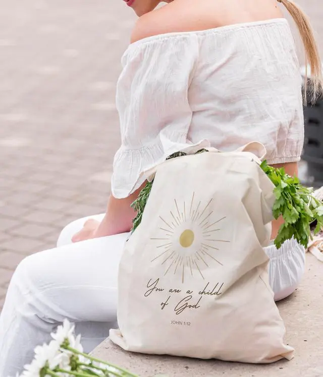 Alt view image 2 of 6 - Inspirational Christian Bible Verse Foral Tote Bag for Women