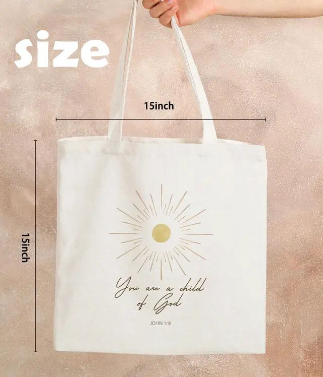 Alt view image 4 of 6 - Inspirational Christian Bible Verse Foral Tote Bag for Women