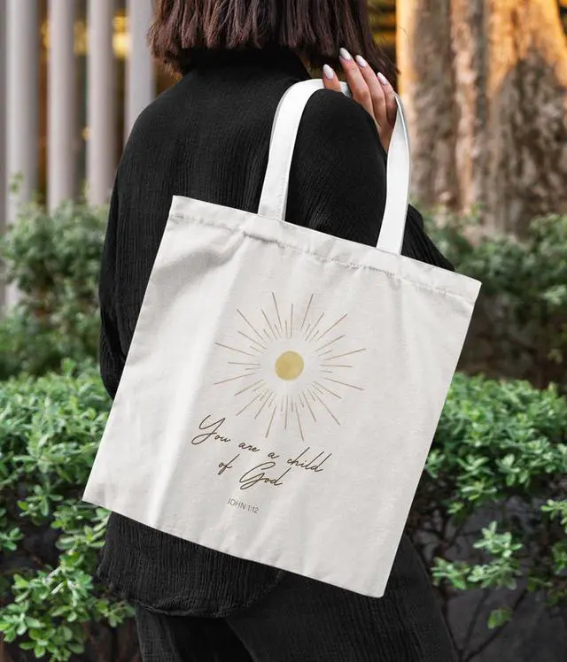 Alt view image 6 of 6 - Inspirational Christian Bible Verse Foral Tote Bag for Women