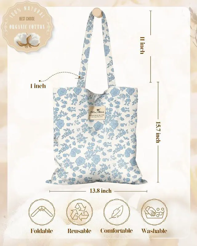 Alt view image 2 of 6 - Miss Adola Cloth Tote Bag for Women Reusable Tote with Pocket & Buckle Cute Retro Design