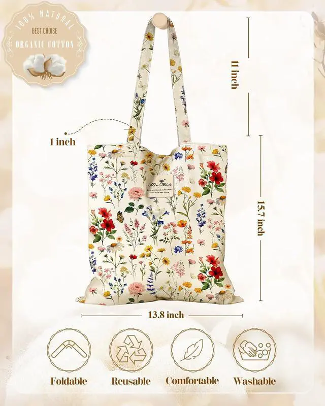 Alt view image 2 of 6 - Miss Adola Cloth Tote Bag for Women Reusable Tote with Pocket & Buckle Cute Retro Design