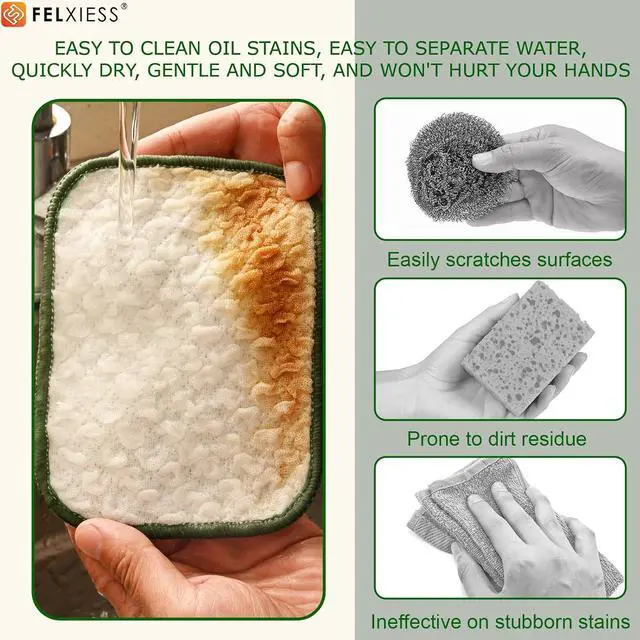 Alt view image 2 of 7 - Silver Microfiber Scrubbing Pads, Non-Scratch for Pots, 10-Pack