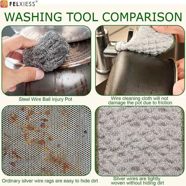 Alt view image 4 of 7 - Silver Microfiber Scrubbing Pads, Non-Scratch for Pots, 10-Pack