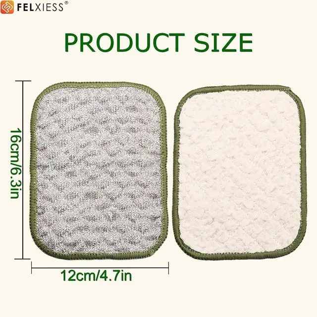 Alt view image 7 of 7 - Silver Microfiber Scrubbing Pads, Non-Scratch for Pots, 10-Pack