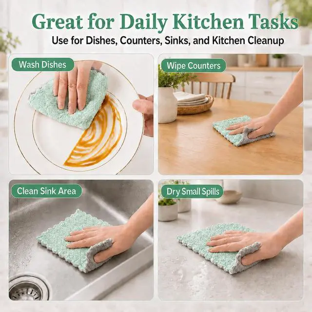 Alt view image 7 of 7 - kimteny 12 Pack Dish Cloths for Washing Dishes