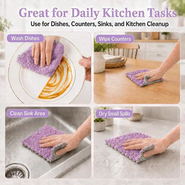 Alt view image 7 of 7 - kimteny 12 Pack Dish Cloths for Washing Dishes
