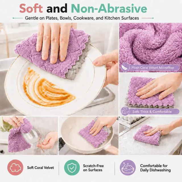Alt view image 6 of 7 - kimteny 12 Pack Dish Cloths for Washing Dishes