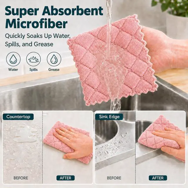 Alt view image 4 of 7 - kimteny 12 Pack Dish Cloths for Washing Dishes