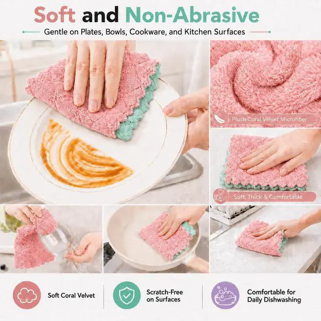 Alt view image 6 of 7 - kimteny 12 Pack Dish Cloths for Washing Dishes