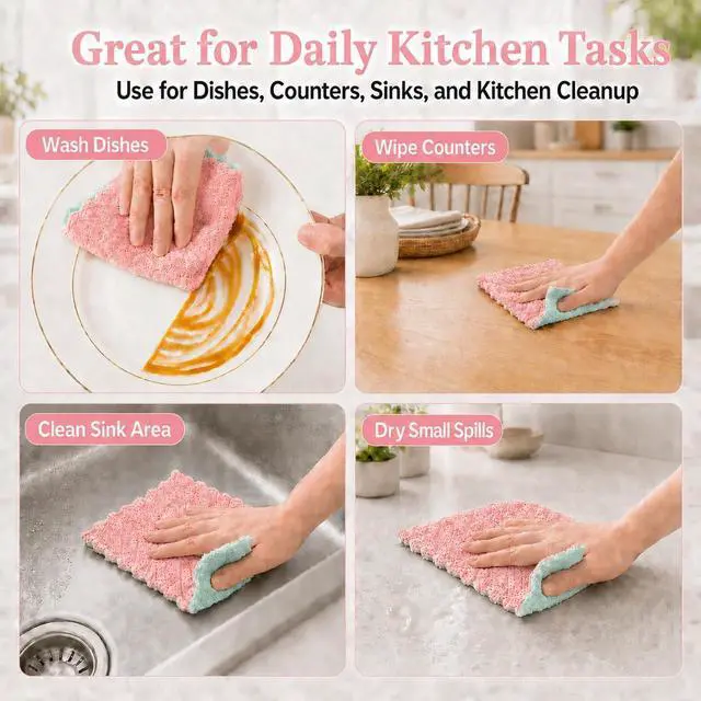 Alt view image 7 of 7 - kimteny 12 Pack Dish Cloths for Washing Dishes