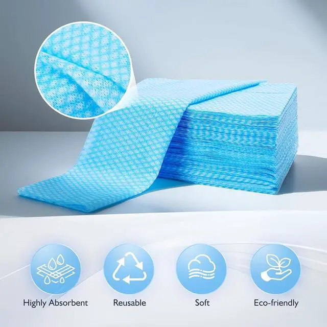 Alt view image 2 of 7 - 60Pack Disposable Dish Cloths for Kitchen,13.8x15.7"Cleaning Wipes