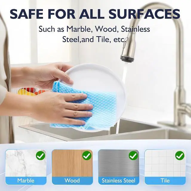 Alt view image 4 of 7 - 60Pack Disposable Dish Cloths for Kitchen,13.8x15.7"Cleaning Wipes