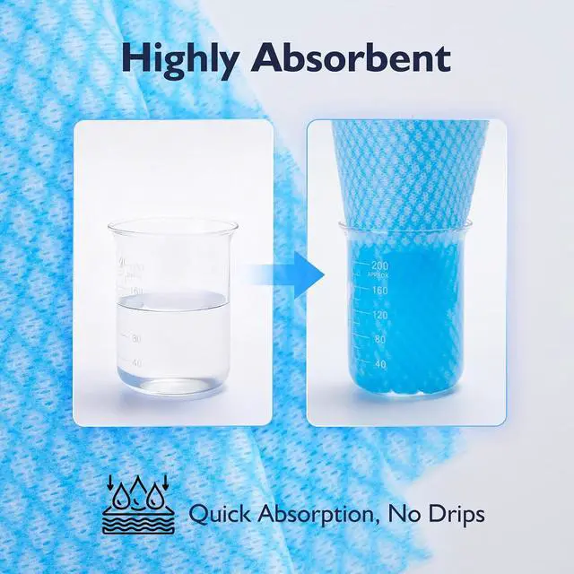 Alt view image 5 of 7 - 60Pack Disposable Dish Cloths for Kitchen,13.8x15.7"Cleaning Wipes
