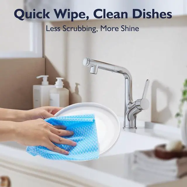 Alt view image 6 of 7 - 60Pack Disposable Dish Cloths for Kitchen,13.8x15.7"Cleaning Wipes