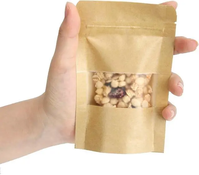 Alt view image 3 of 7 - 50 Pack Kraft Resealable Bags with Window for Storage (2.5 x 4.3 Inches)