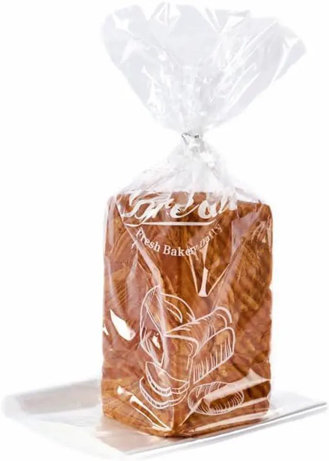 Main image of 50 Pcs Bread Bags with Ties - 8x18 Inch with 4" Side Gusset Clear Plastic Bakery Bags for Homemade Sourdough, Artisan Loaves, Crusty Bread Storage