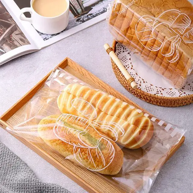 Alt view image 4 of 5 - 50 Pcs Bread Bags with Ties - 8x18 Inch with 4" Side Gusset Clear Plastic Bakery Bags for Homemade Sourdough, Artisan Loaves, Crusty Bread Storage